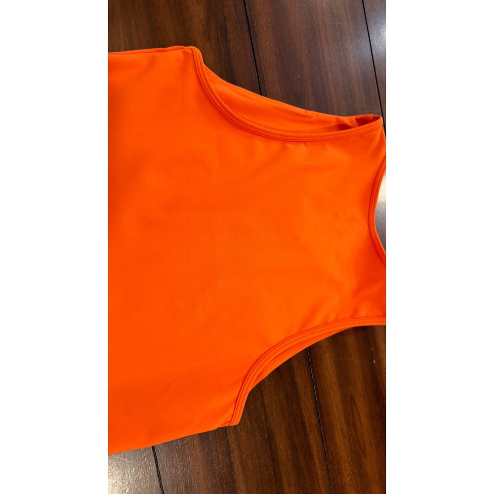 LSKD Womens Orange Activewear Cropped Tank Top WTNK01768 Size Medium - Picture 11 of 16